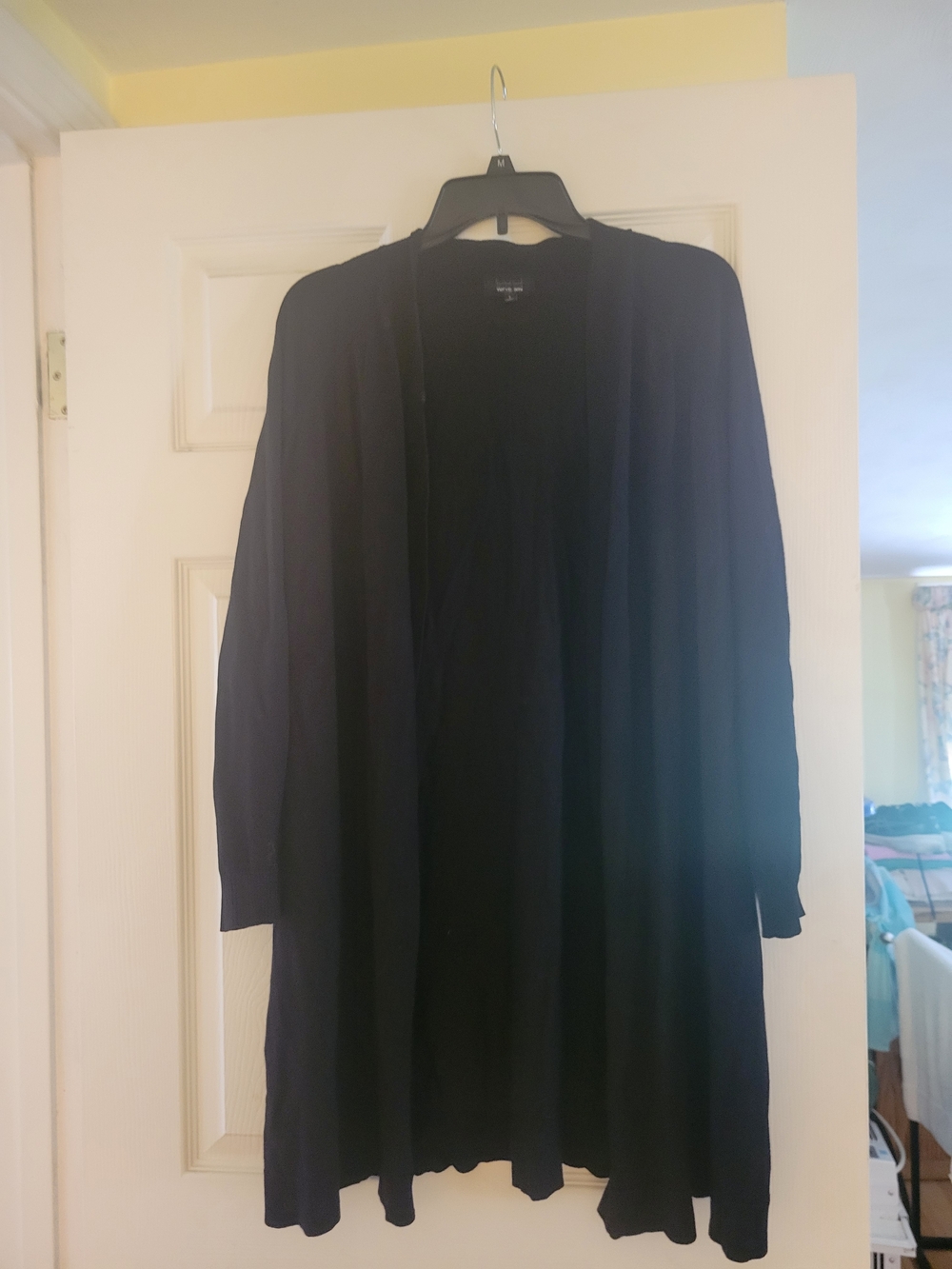 Verve Ami Black Open-Front Long Cardigan